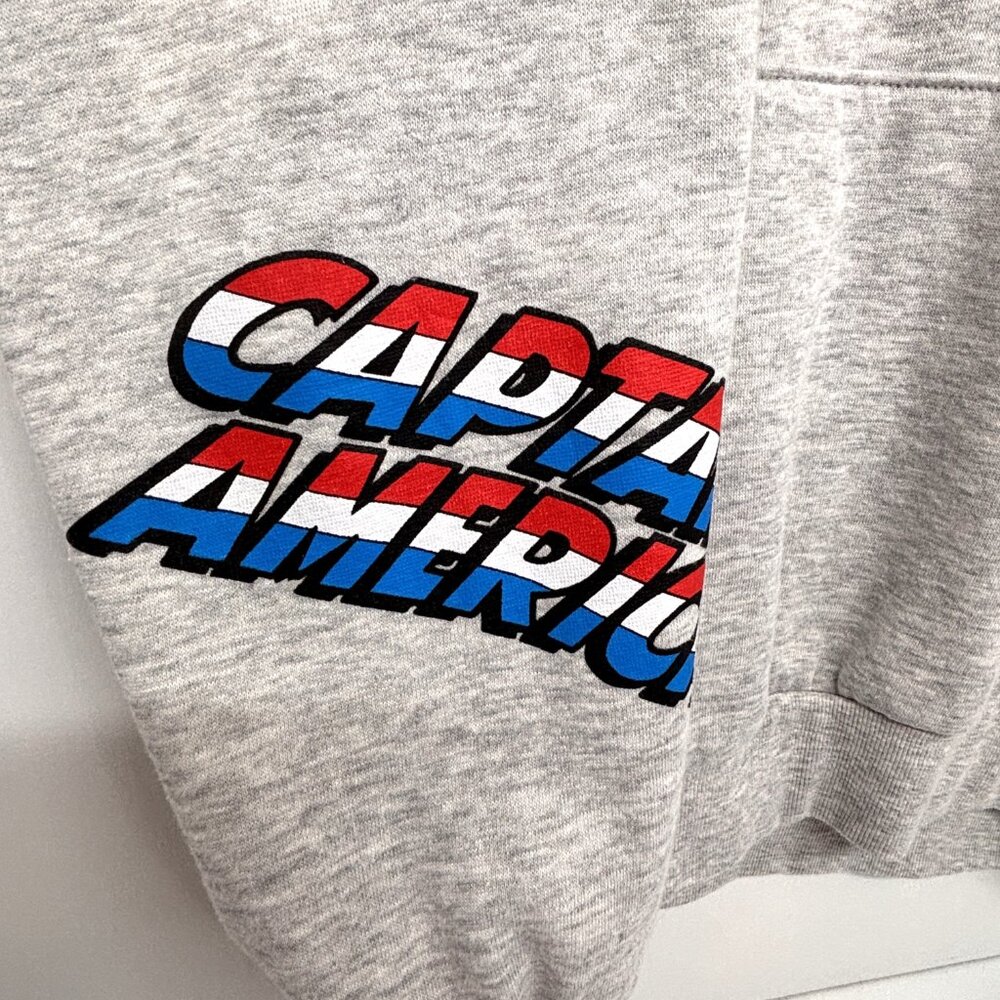 Marvel Comics Gray Hooded Sweatshirt with Graphics on Arms Men's Size Large - Picture 4 of 8